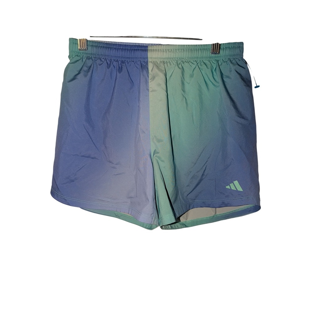 Adidas XL 16 Blue Teal Gradient Athletic Shorts Regular Fit Colorblock